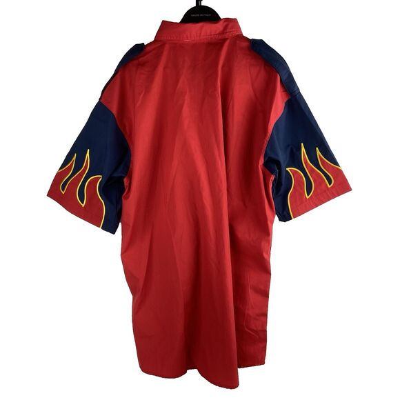 VTG Flames Western Bowling Fishing Button Up Red Shirt Mens Size XL Pro Wear One - Picture 7 of 13